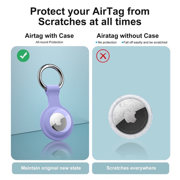 Silicone Airtag Protective Holder Keychain Cases Compatible with Apple Airtag - Picture 8 of 11
